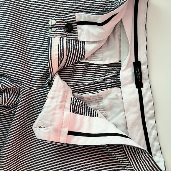 Ann Taylor Devin Ankle Pant in Seersucker Stretch Blue SZ 6 - Picture 10 of 13